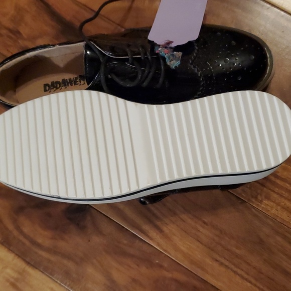 Dadawen Lace Up Platform Black Wingtips Size: 8.5 - Picture 4 of 5